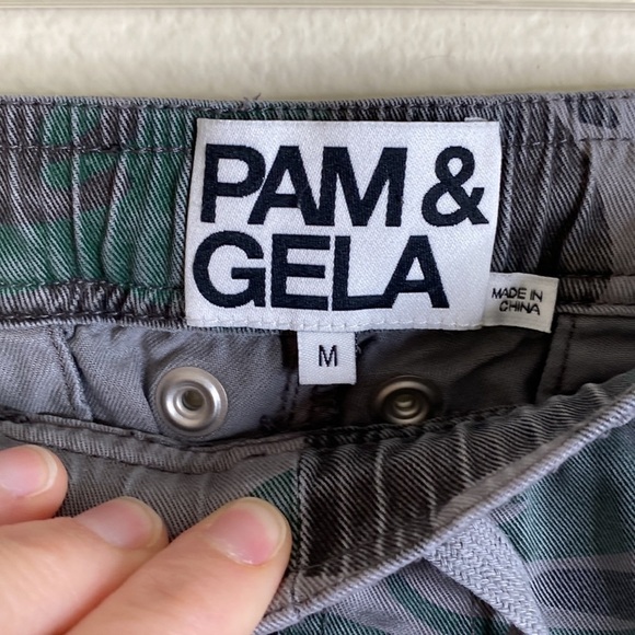 Pam & Gela joggers women’s medium camo zippers elastic waist - Picture 4 of 7